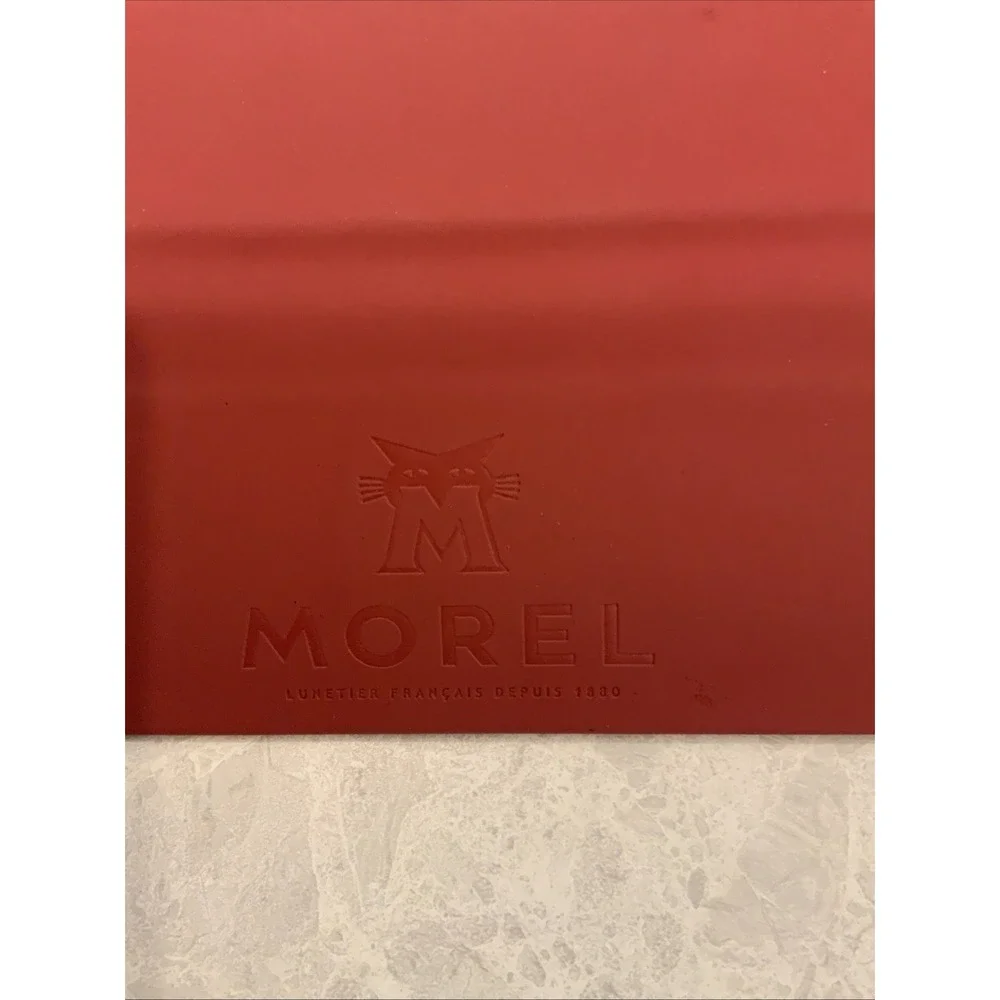 Morel Lunetier Francais Red Folding Eyeglass Case Magnetic  Hard Shell